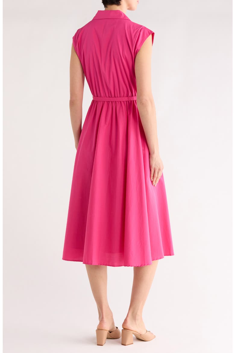 Cap Sleeve Fit & Flare Shirtdress, Alternate, color, TULIP PINK