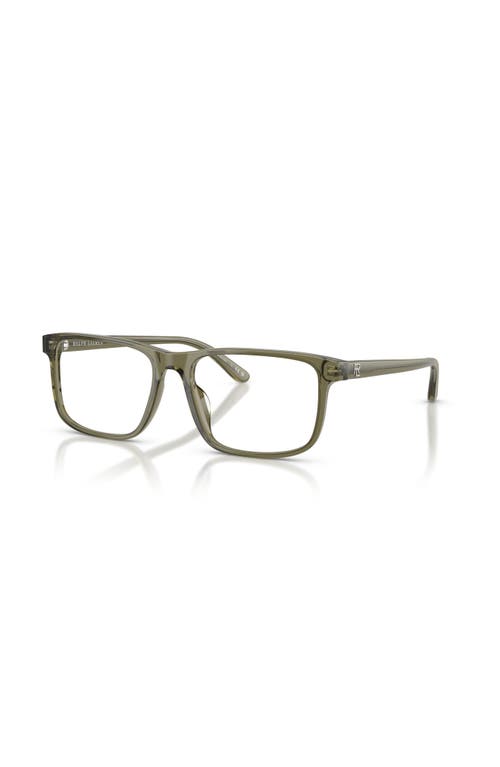 Ralph Lauren 54mm Rectangle Optical Glasses In Green
