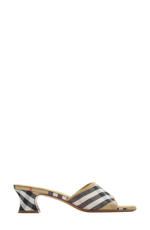Burberry Sloane Check Slide Sandal In Nude