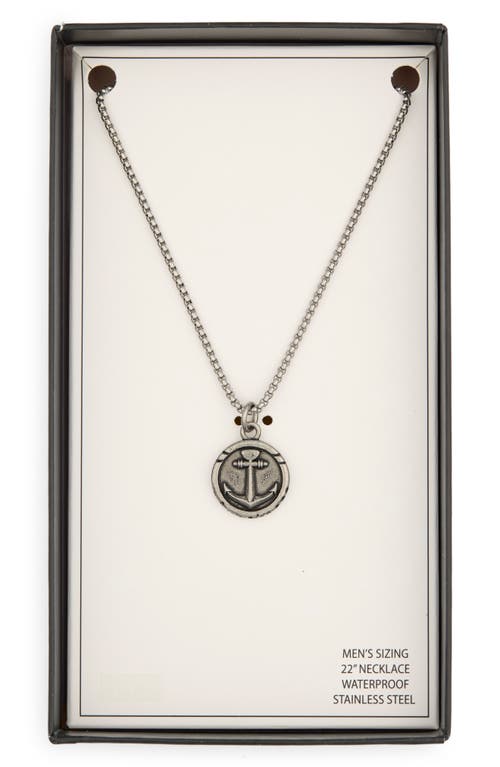 NORDSTROM RACK STAINLESS STEEL ANCHOR PENDANT NECKLACE