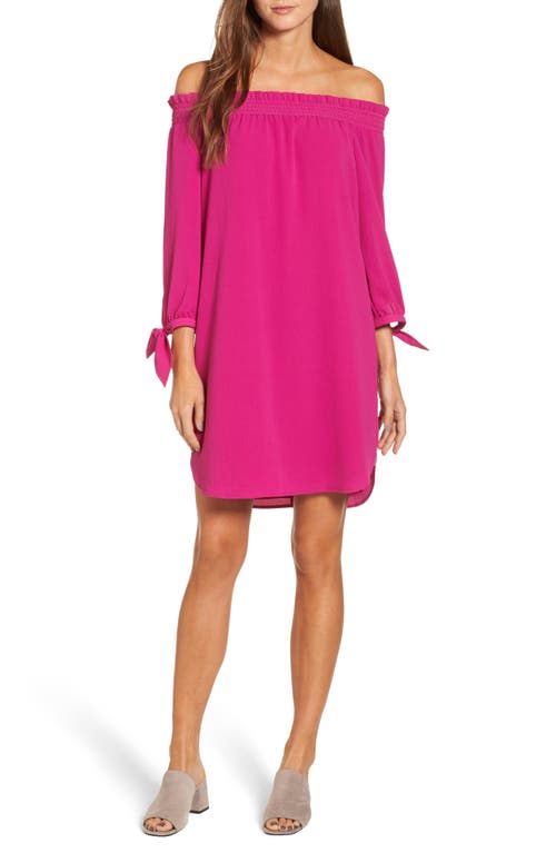 Vince Camuto Off The Shoulder Shift W Smock In Orchid