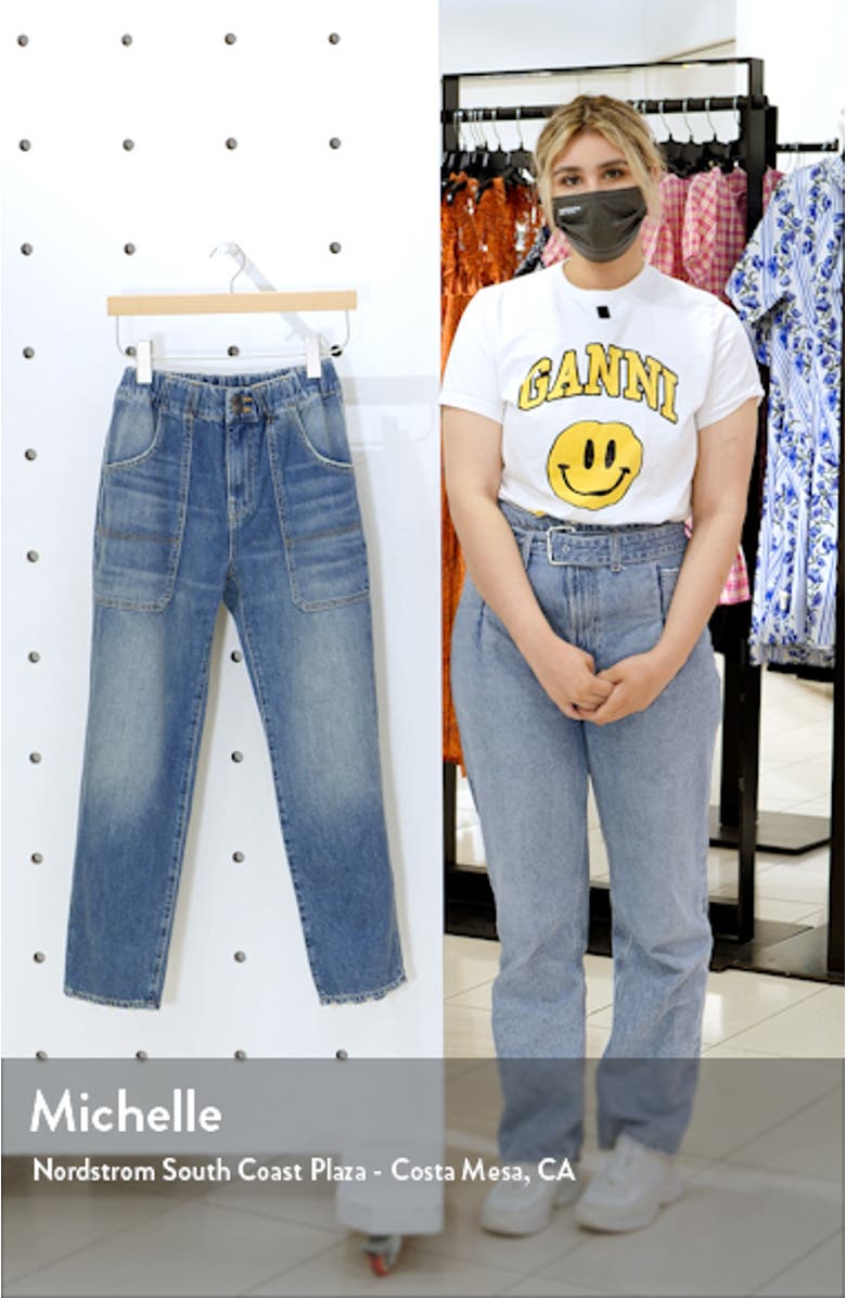 Arya High Waist Crop Straight Leg Jeans, sales video thumbnail