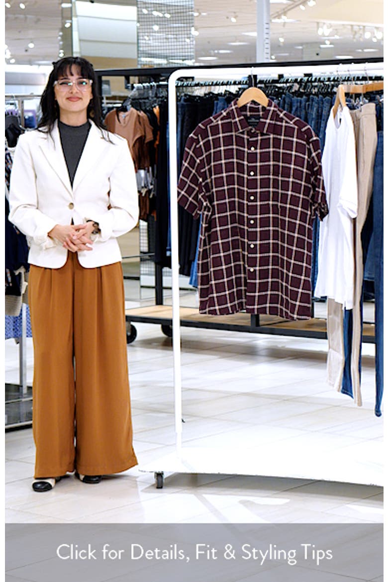 Weatherstones Windowpane Check Short Sleeve Cotton Button-Up Shirt video