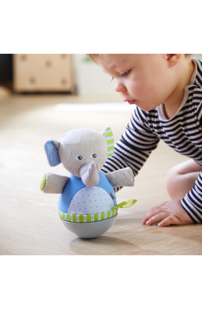 HABA Roly Poly Elephant Soft Wobbling & Chiming Baby Toy, Alternate, color, 