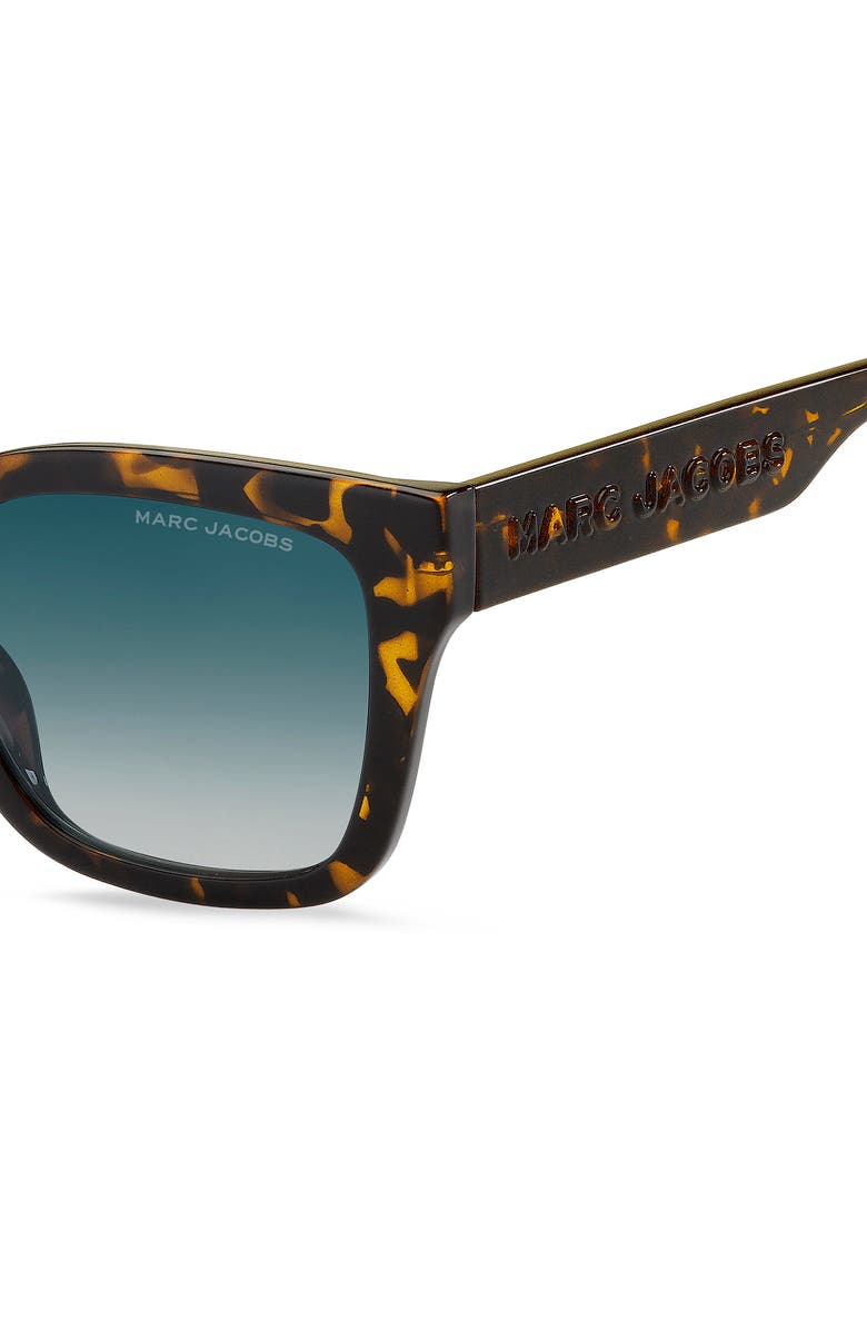 Marc Jacobs 53mm Gradient Square Sunglasses, Alternate, color, Havana/ Blue Shaded