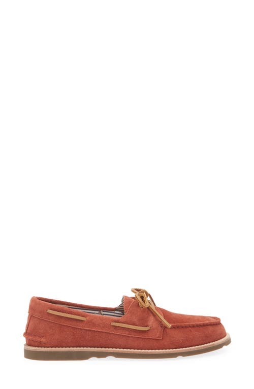 Sperry Top-sider® Sperry Authentic Original™ 2-eye Lugged Boat Shoe In Burnt Red Leather Suede