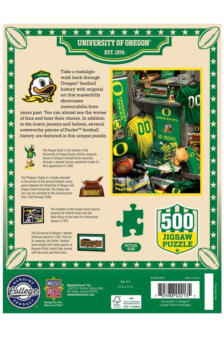 Oregon Ducks Locker Room 500pc Puzzle, Alternate, color, Multicolor