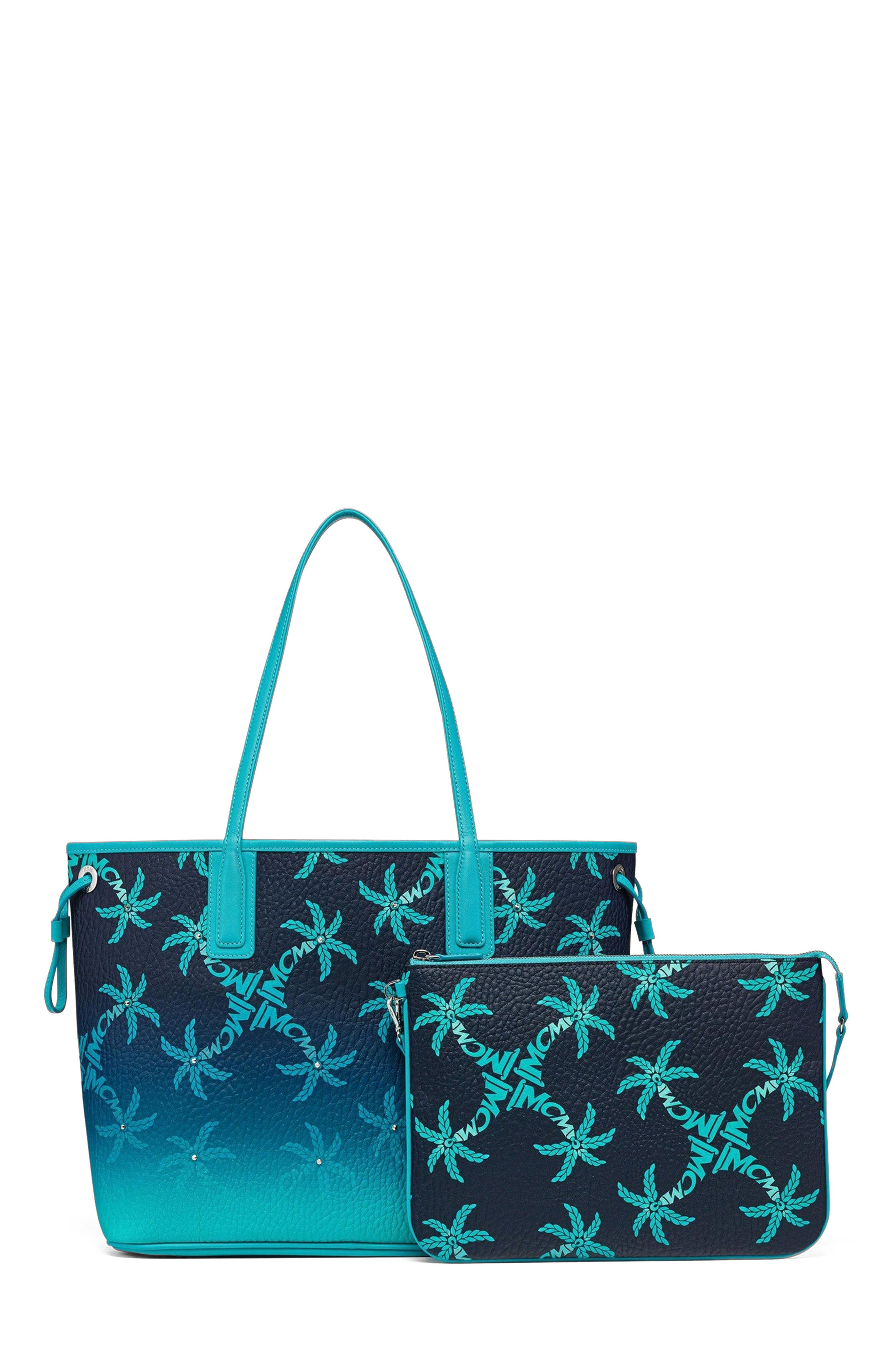 MCM Liz Shopper in Studded Palm Canvas, Alternate, color, 