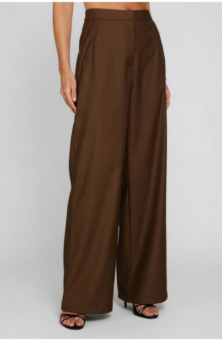 Six Stories Meredith Tailored Wide Leg Pants, Main, color, Chocolate