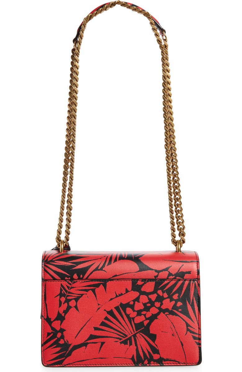 Saint Laurent Small Sunset Tropical Print Leather Shoulder Bag, Alternate, color,