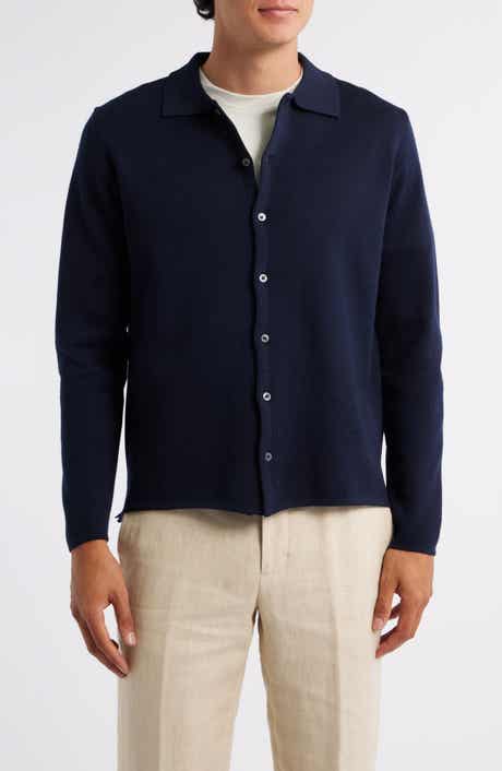 Aurélien Slim Fit Cashwool® Knit Button-Up Shirt