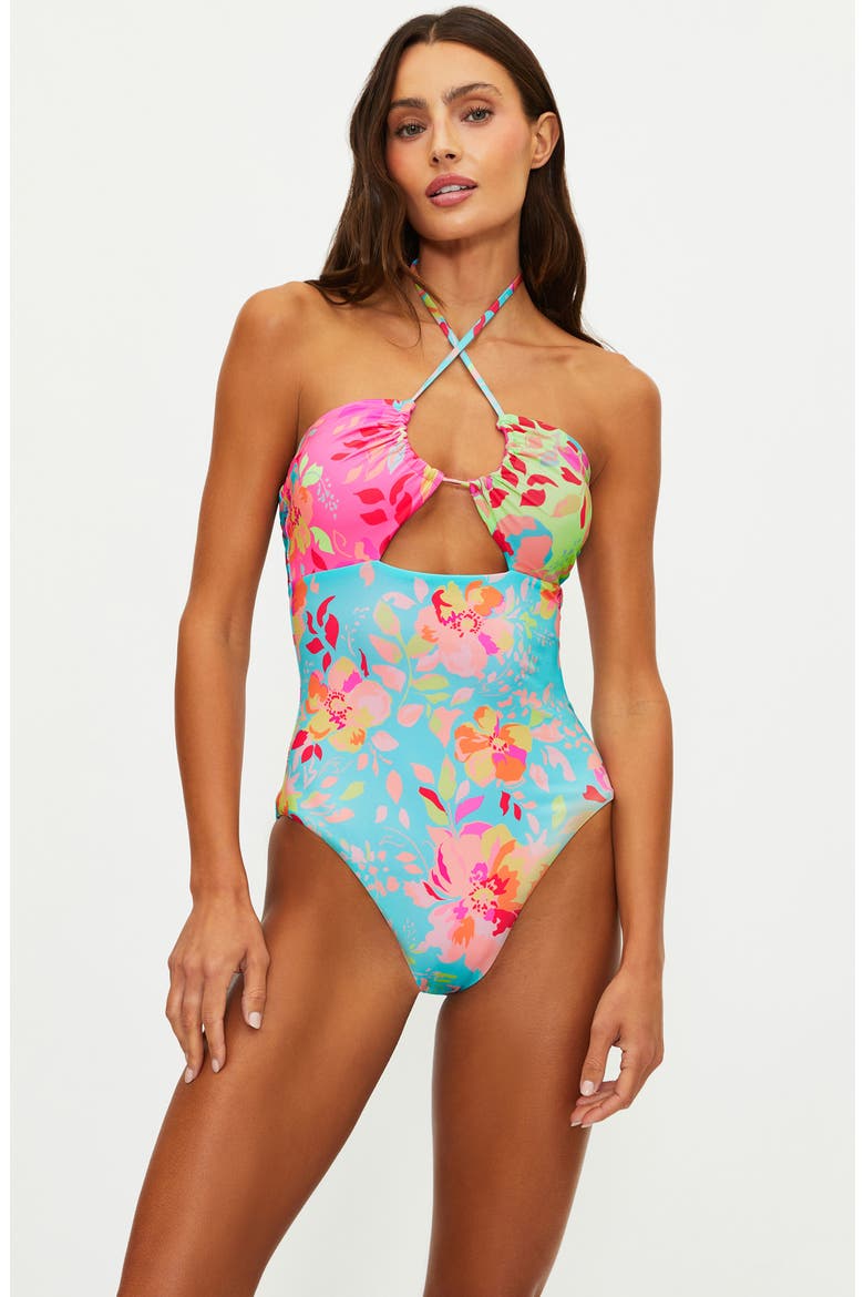 Phoenix One-Piece Swimsuit, Alternate, color, BLOOM LAGOON
