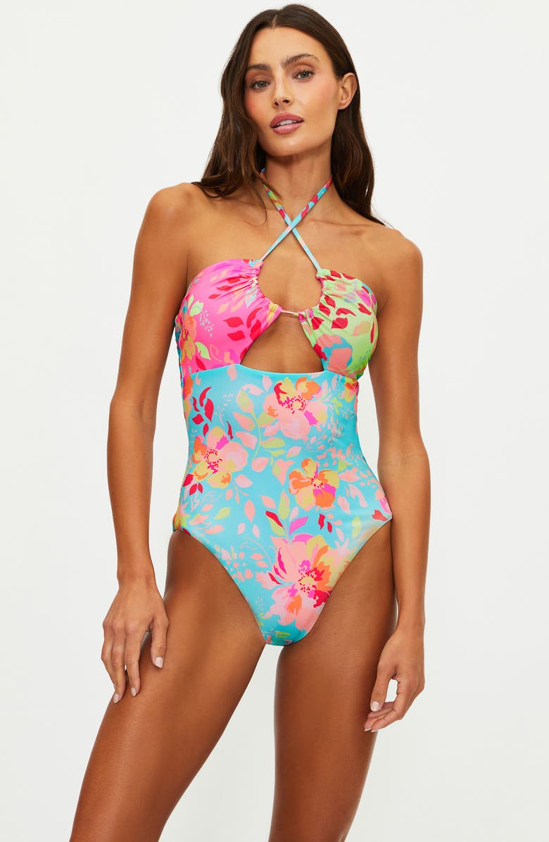 Beach Riot Phoenix One-Piece Swimsuit, Alternate, color, Bloom Lagoon