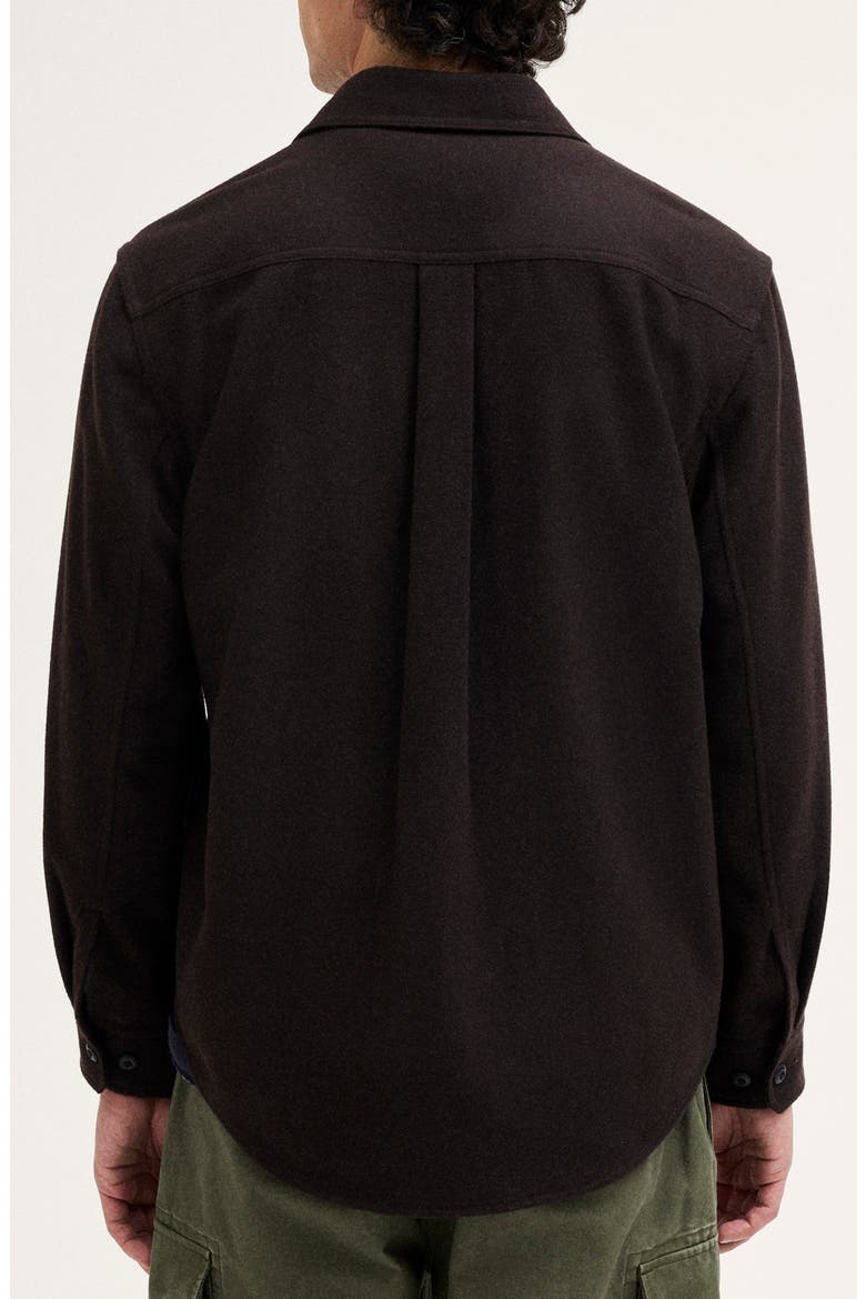 Wool Blend Shirt Jacket, Alternate, color, DARK BROWN