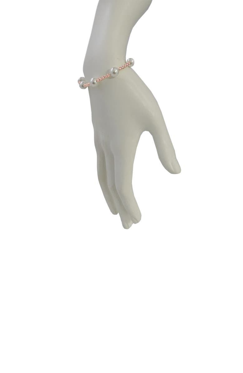 SAVVY CIE JEWELS 18K Rose Gold Vermeil Mother-of-Pearl Station Slider Bracelet, Alternate, color, Rose