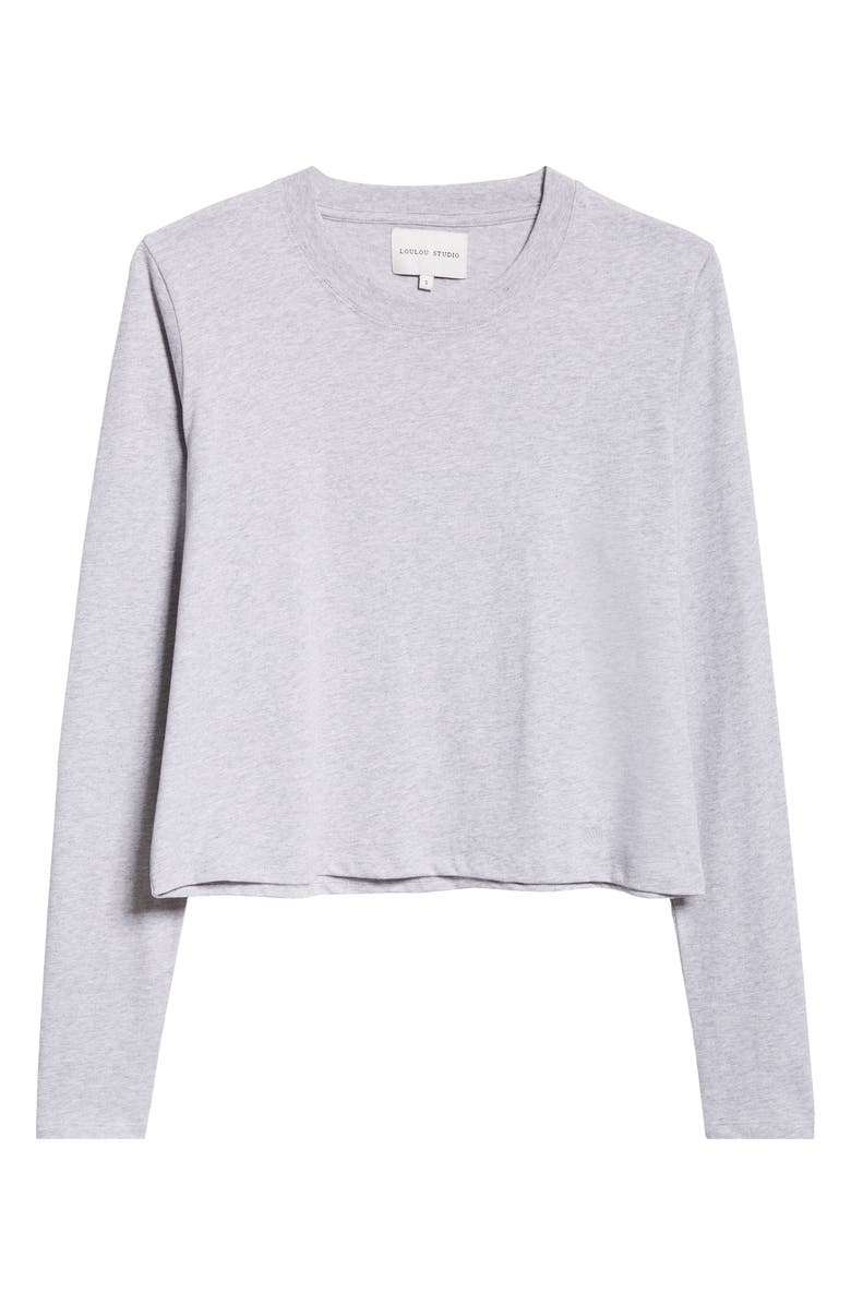 LOULOU DE SAISON Masal Long Sleeve Cotton T-Shirt, Alternate, color, Grey Melange