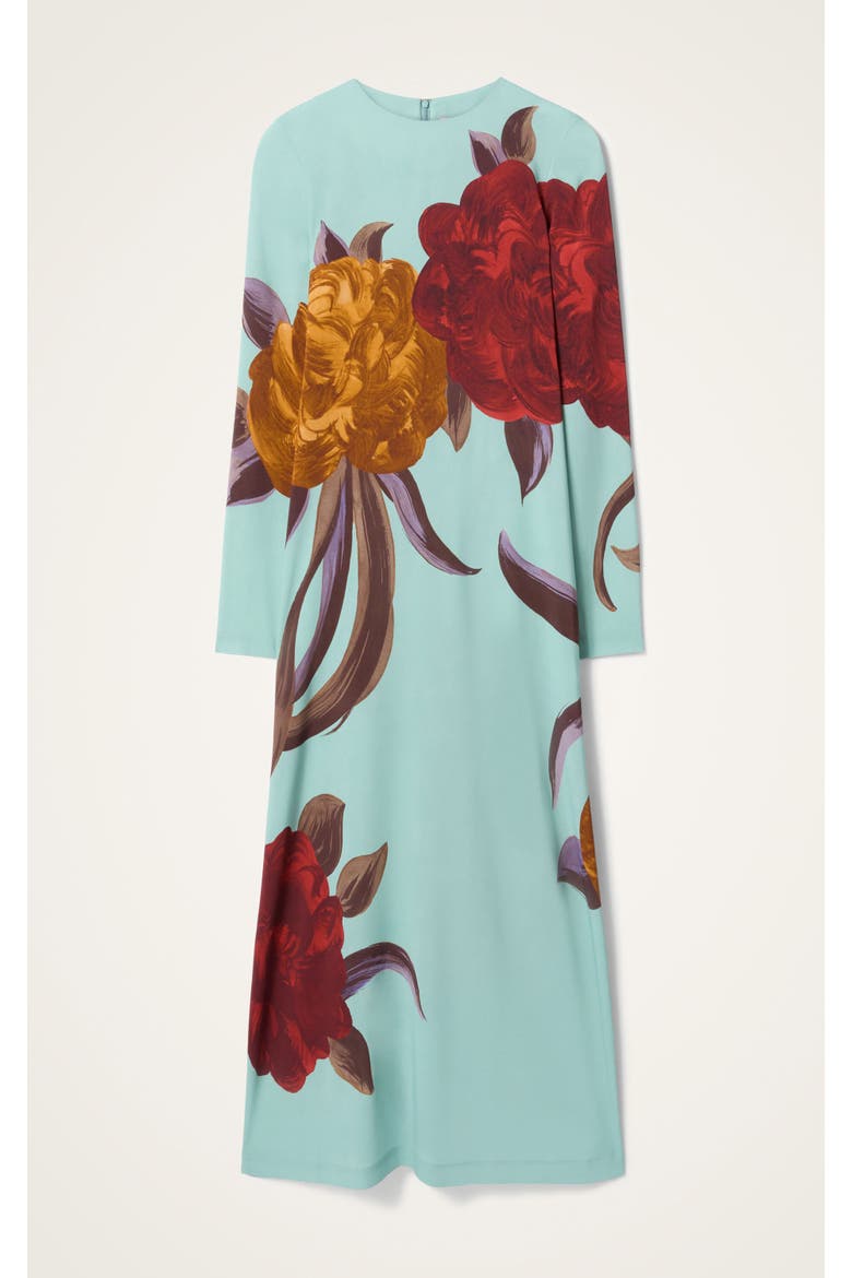 Long Sleeve Swing Dress, Alternate, color, Peony Placée Light Blue