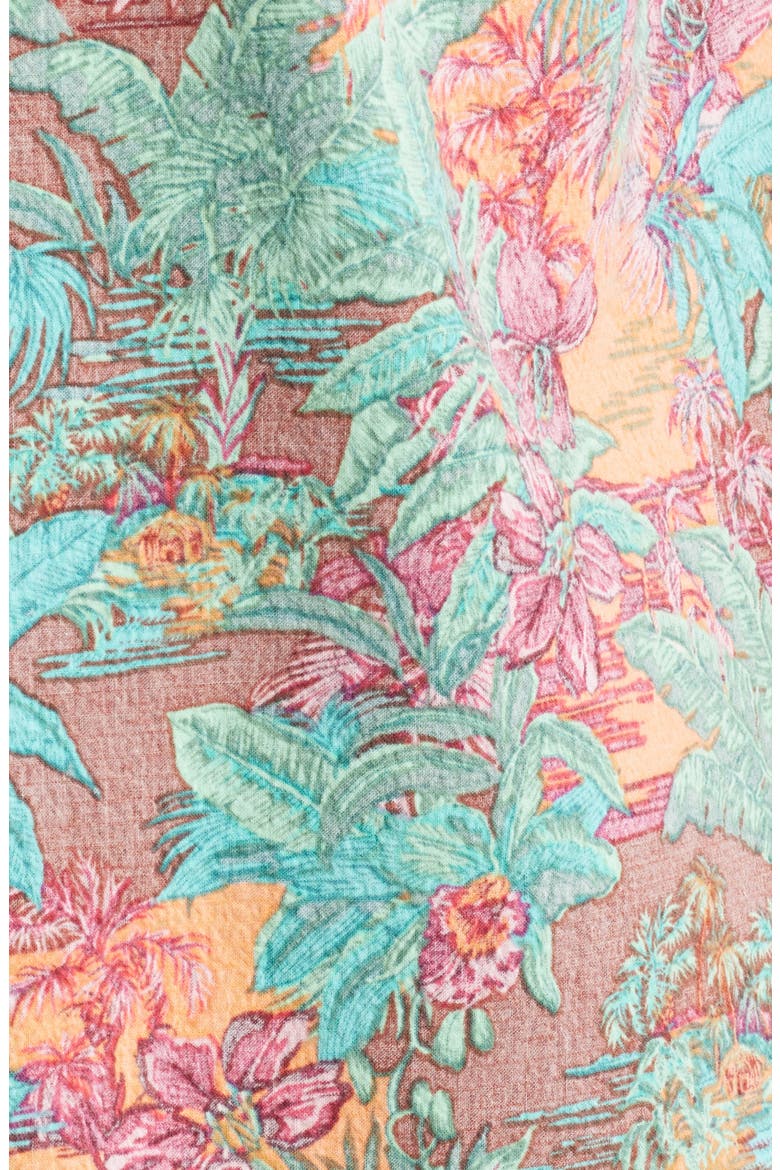 Playa Blanca Paisley Button-Up Shirt, Alternate, color, DARK TERRA COTTA