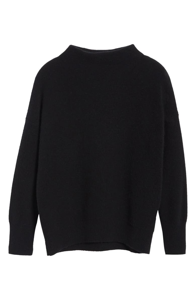 Vince Boiled Cashmere Funnel Neck Pullover, Alternate, color, Black