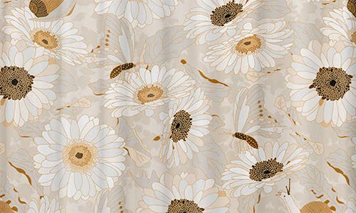 Deny Designs Daisy Garden Shower Curtain In Beige