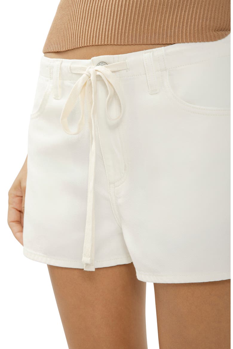 Beach Drawstring Denim Shorts, Alternate, color, ECRU