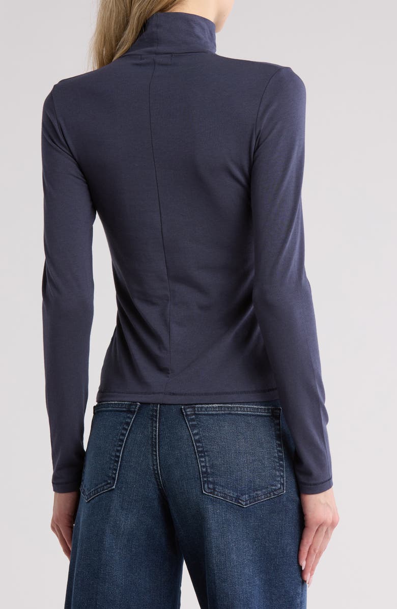 rag & bone Lucy Long Sleeve Turtleneck Top, Alternate, color, Navy
