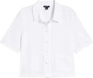 Halogen® Eyelet Embroidery Woven Shirt