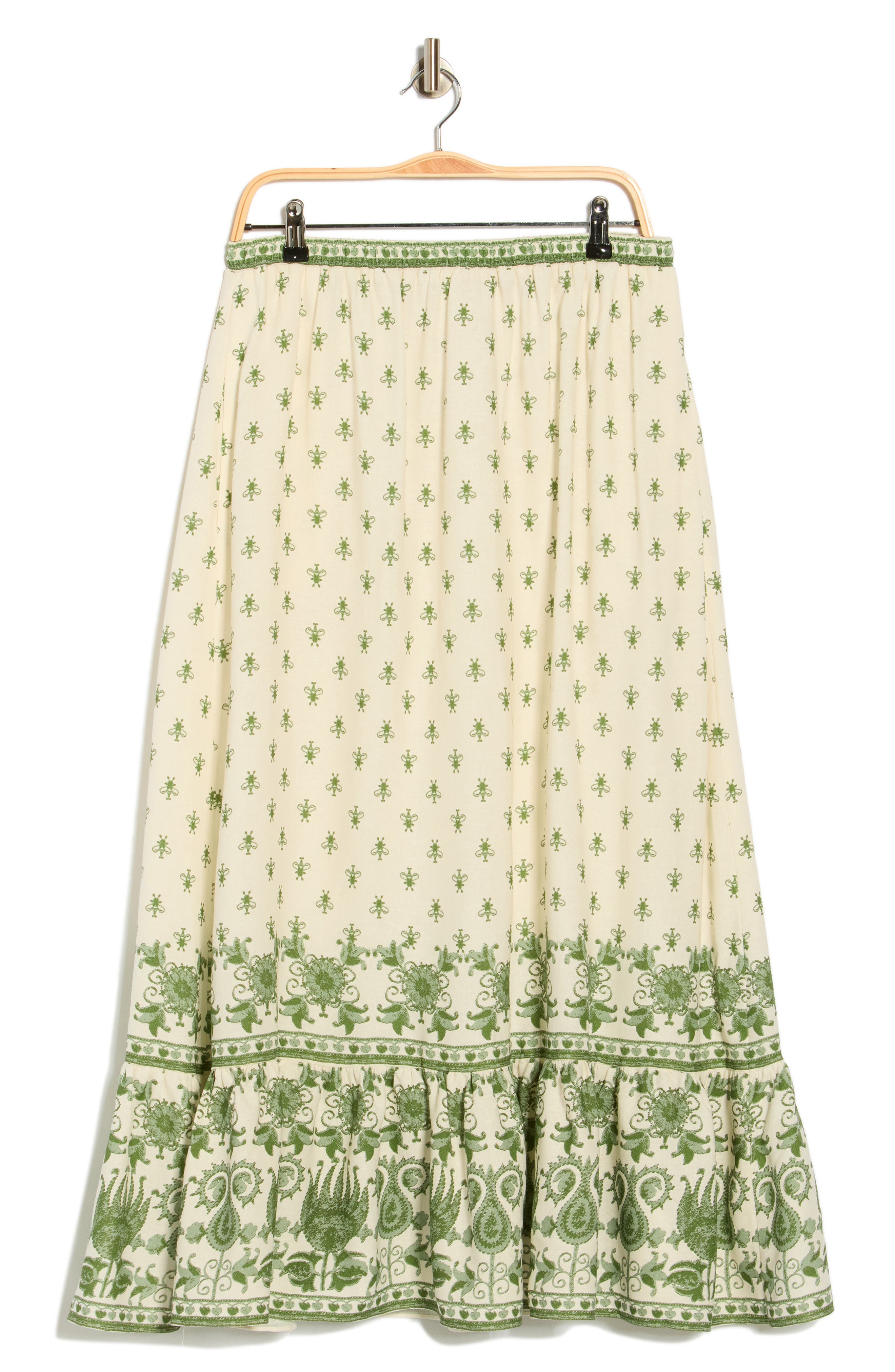 MAX STUDIO Border Print Pull-On Maxi Skirt