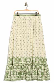 MAX STUDIO Border Print Pull-On Maxi Skirt
