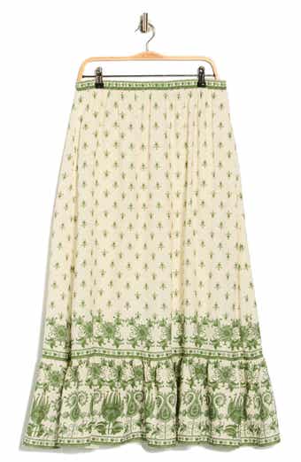 MAX STUDIO Border Print Pull-On Maxi Skirt