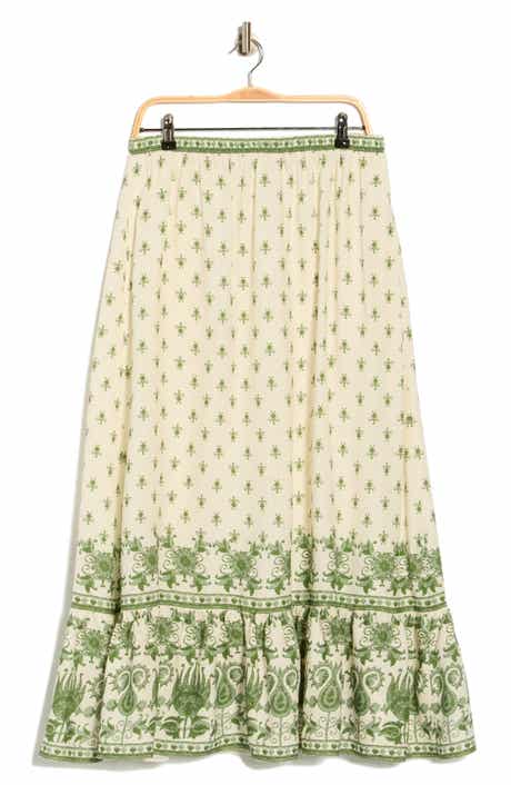 MAX STUDIO Border Print Pull-On Maxi Skirt