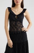 BP. Pretty Lace Ruffle Tank