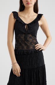 BP. Pretty Lace Ruffle Tank