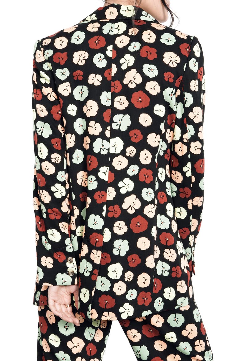 Plaid One-Button Blazer (Nordstrom Exclusive), Alternate, color, BLACK MULTI POPPY GEO