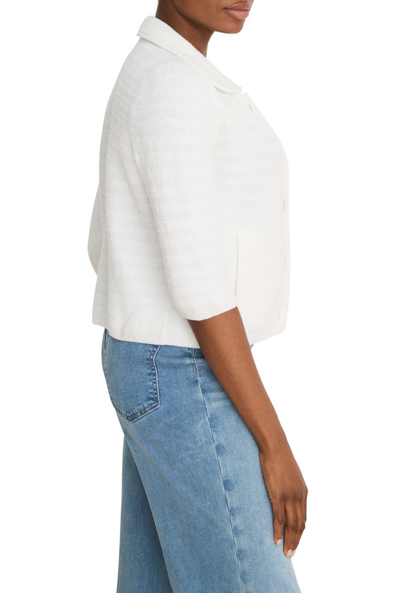 Elbow Sleeve Textured Knit Jacket, Alternate, color, PAPER WHITE