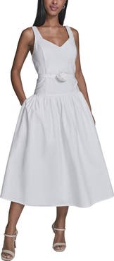 KARL LAGERFELD Poplin Midi Sundress