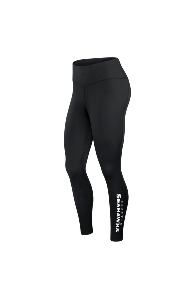 FANATICS Women's Fanatics Branded Black Seattle Seahawks Wordmark Stacked Leggings, Alternate, color, 