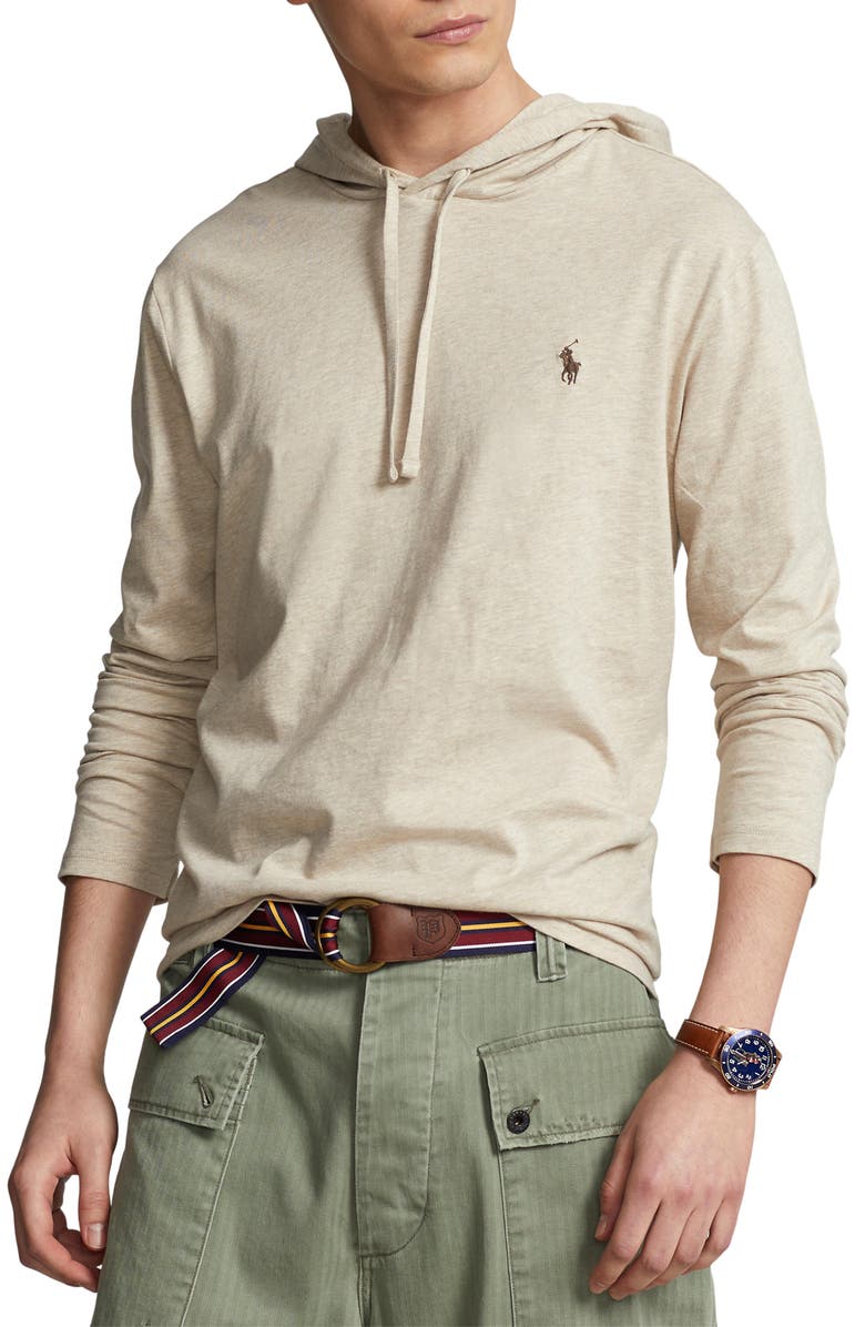 Polo Ralph Lauren Jersey Long Sleeve Hooded T-Shirt, Main, color, 