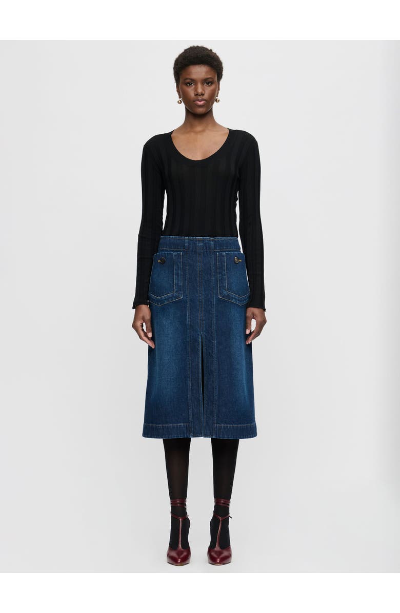 Callas Milano Fernanda Stretch denim skirt, Alternate, color, Blue