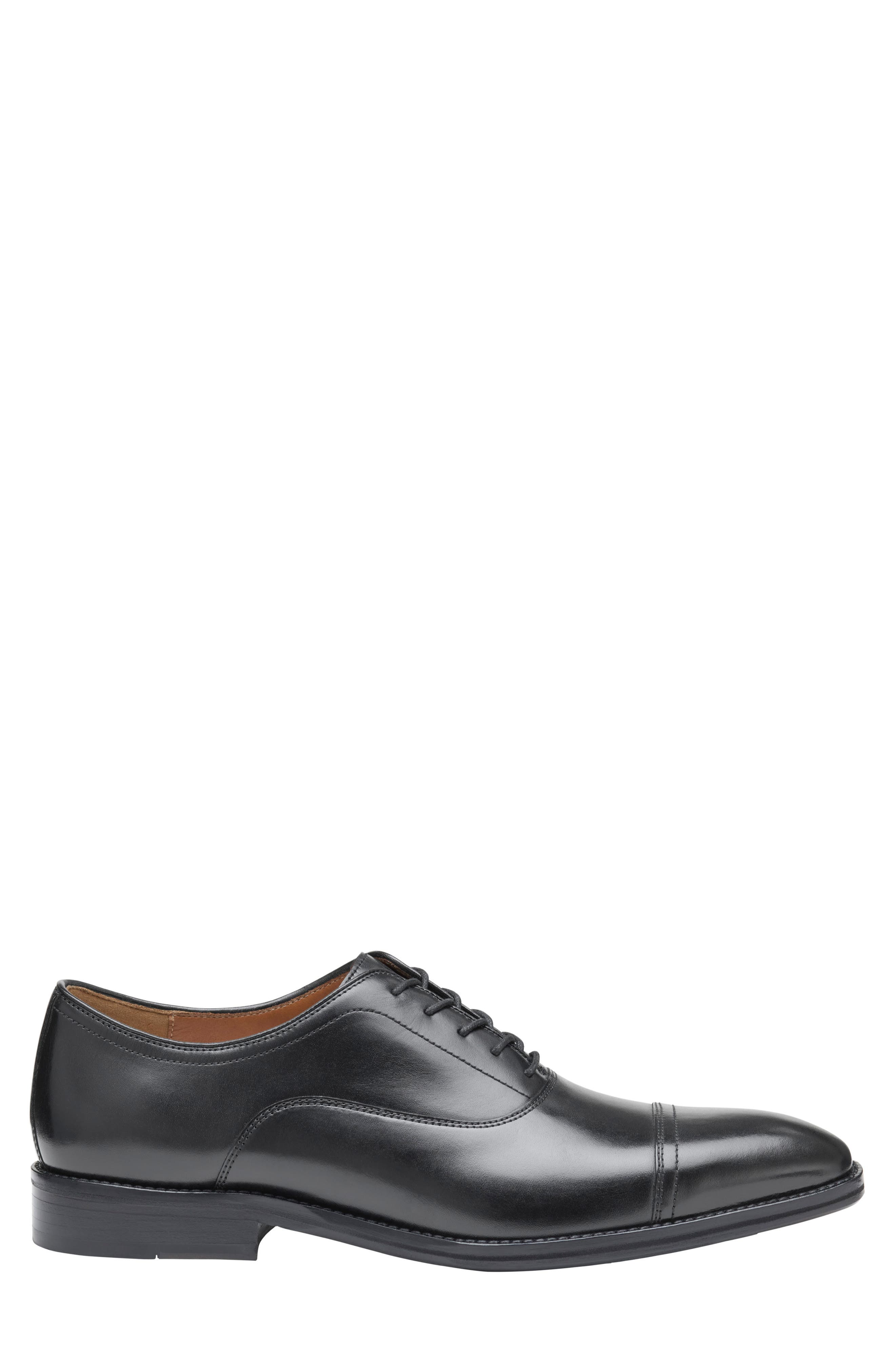 Johnston & Murphy Sullivan Cap Toe Oxford, Alternate, color, Black Italian Calfskin