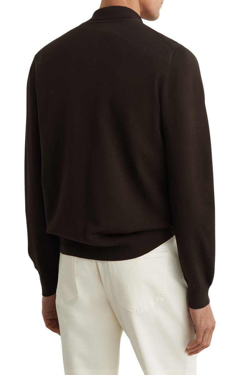 Reiss Marsh Wide Rib Zip Cardigan, Alternate, color, Chocolate Brown