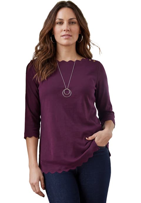 Scallop Boatneck Tunic (Plus)