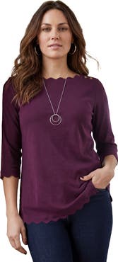 Jessica London Scallop Boatneck Tunic