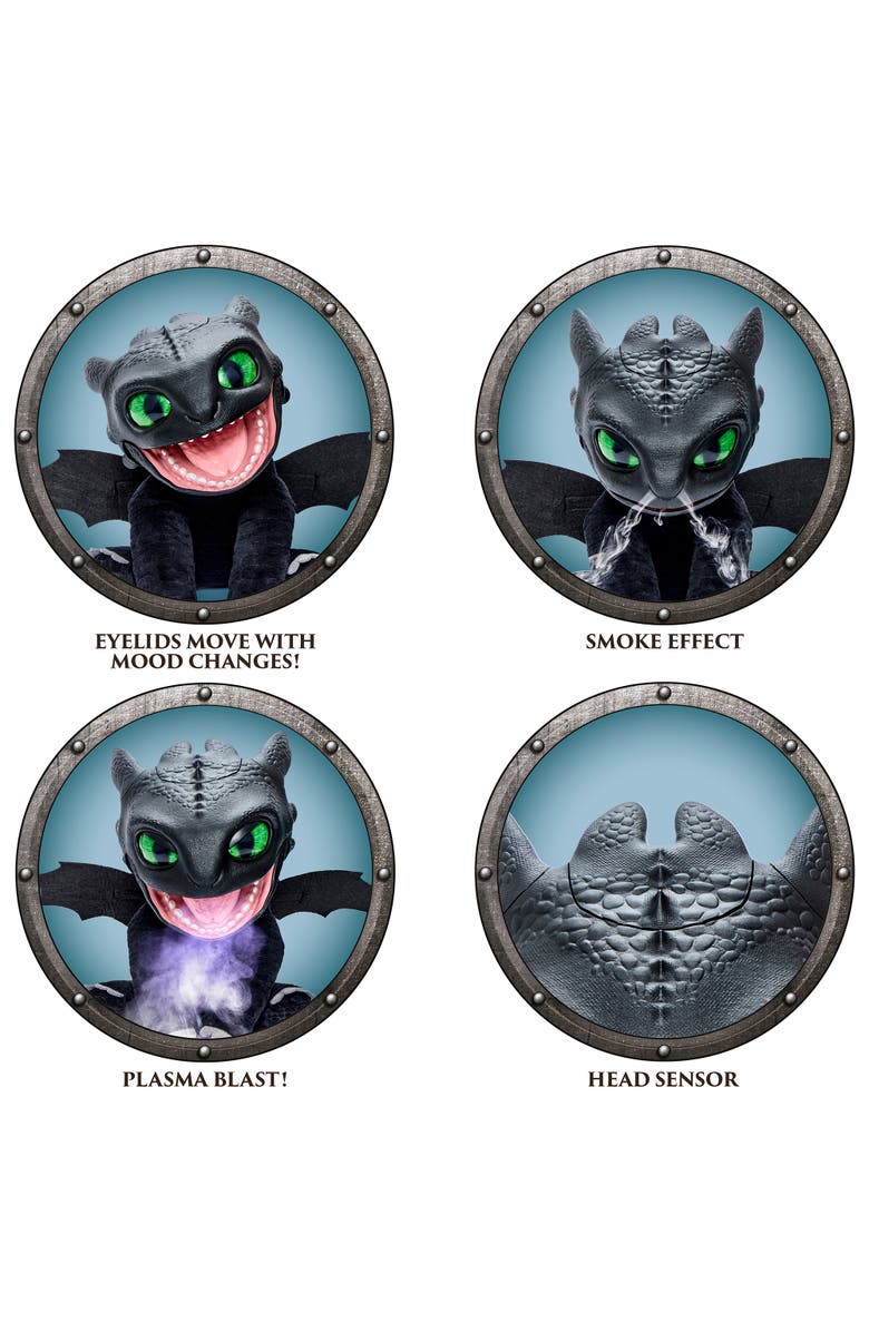 How To Train Your Dragon WOW! STUFF Toothless Puppetronic by RealFX 10" Plush 50+ Sounds Ages 6+ HTTYD, Alternate, color, Multicolored