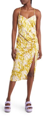 Open Edit Strappy Shirred Sleeveless Midi Dress