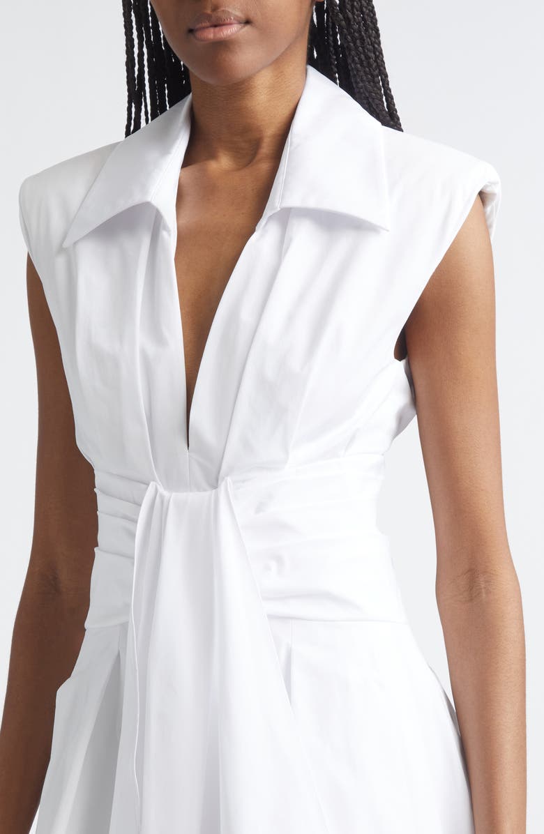 Balmain Sleeveless Cotton Mini Shirtdress, Alternate, color, 0Fb Optical White