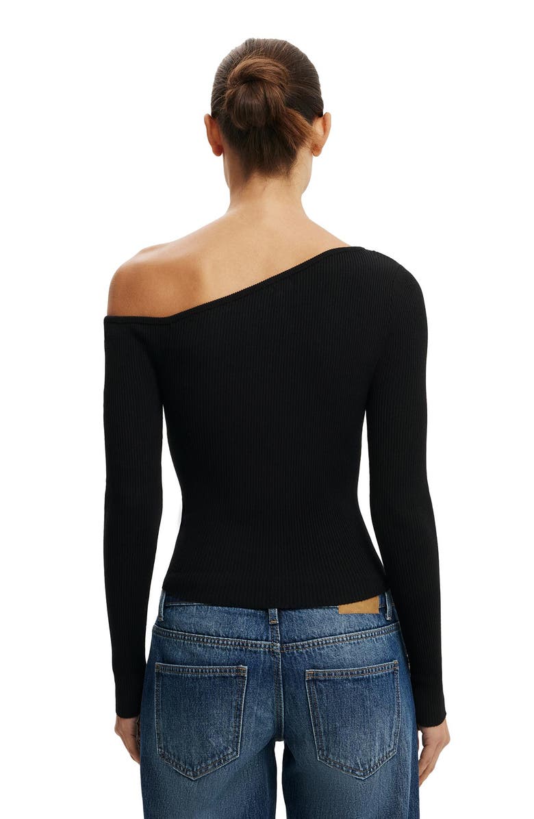 Cotton On Women's One Shoulder Henley Knit, Alternate, color, Black