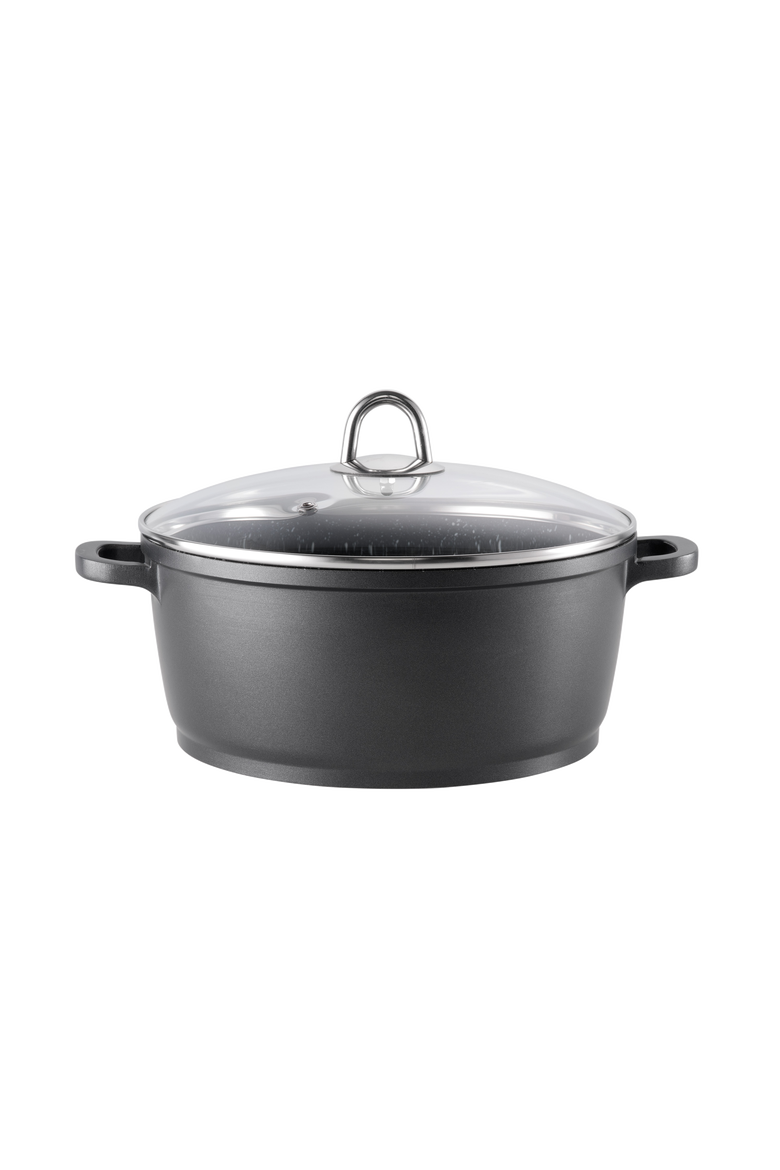GRANITE Casserole with Lid 4.5qt, Main, color, BLACK
