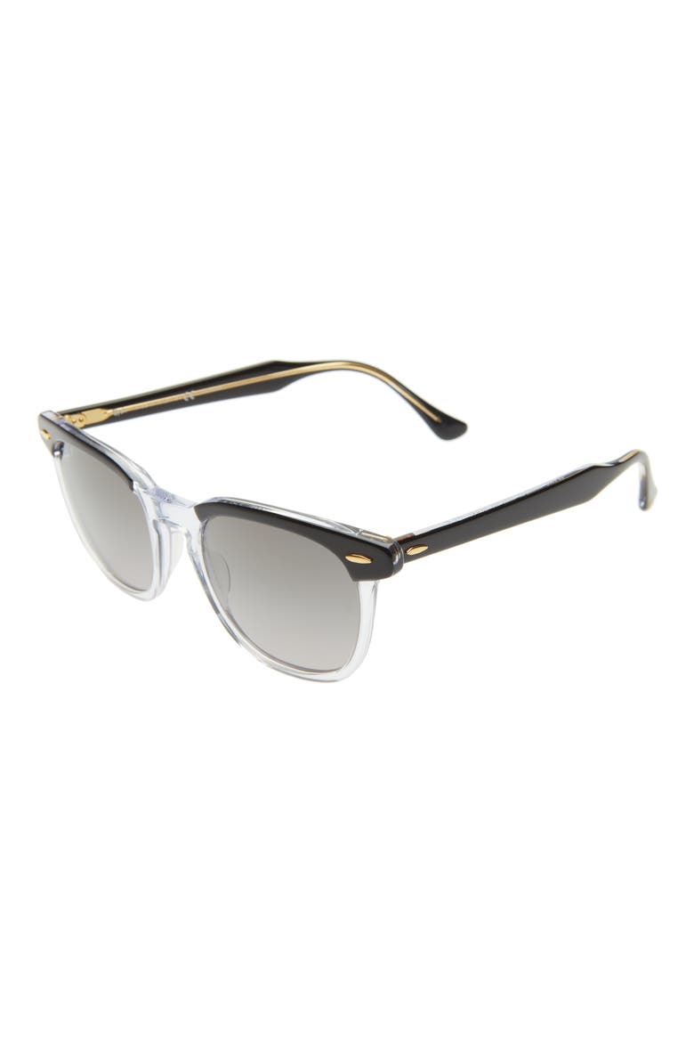 52mm Square Polarized Sunglasses, Alternate, color, BLACK / GREY GRADIENT POLAR