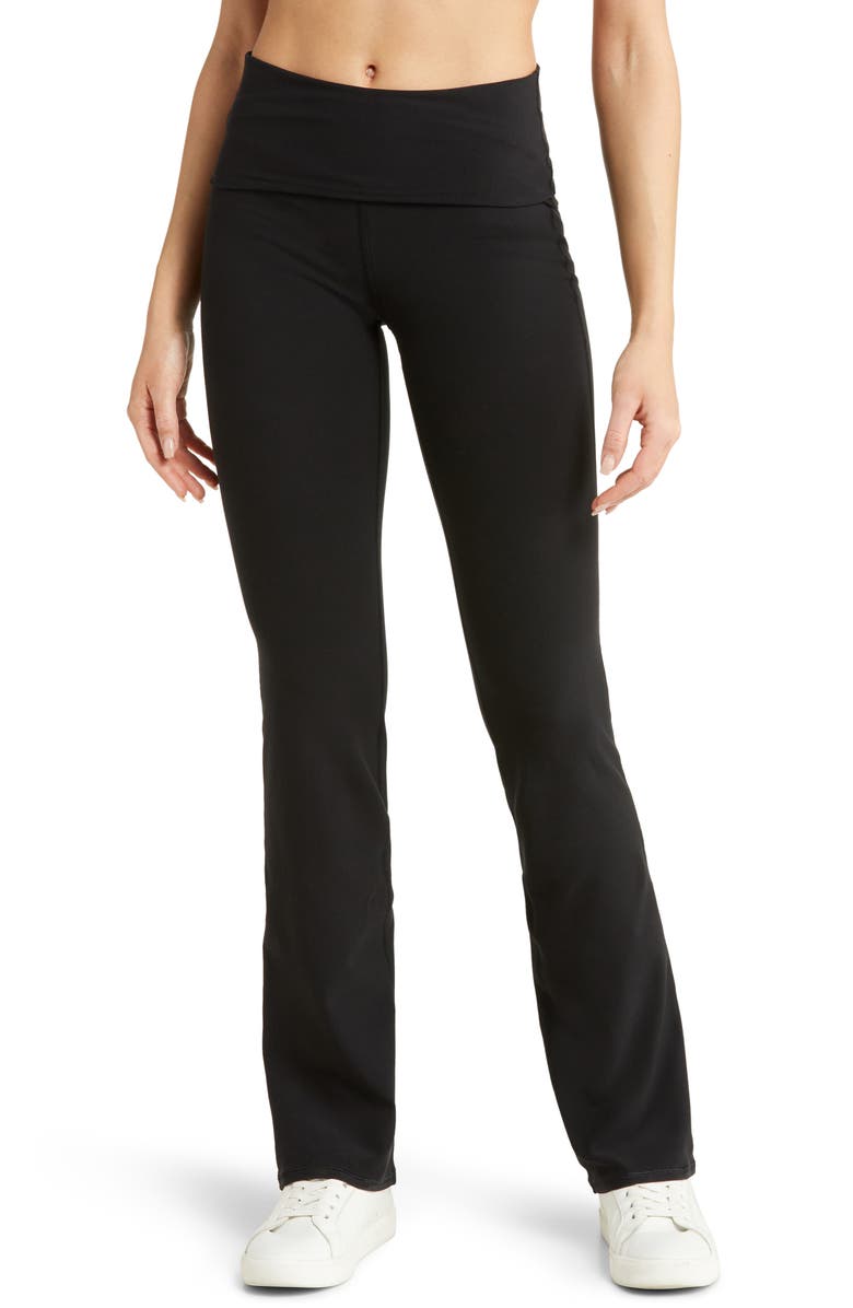 Alo Foldover Waist Bootcut Alosoft Leggings, Main, color,